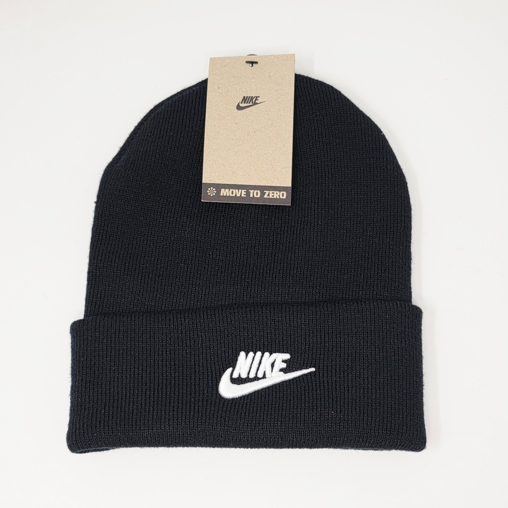 Nike Peak Futura Tall Cuff Beanie Hat Sportswear Cap Casual Black HF0186-010